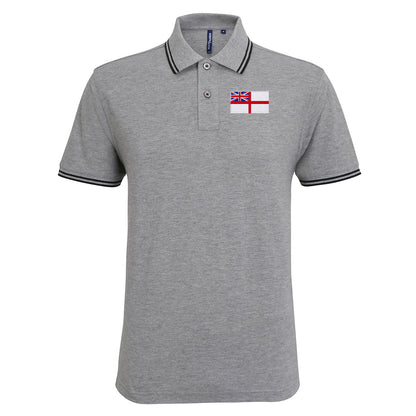 Royal Navy White Ensign Flag Tipped Polo Shirt