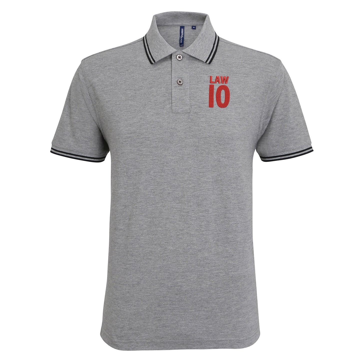 Law 10 Embroidered Tipped Polo Shirt