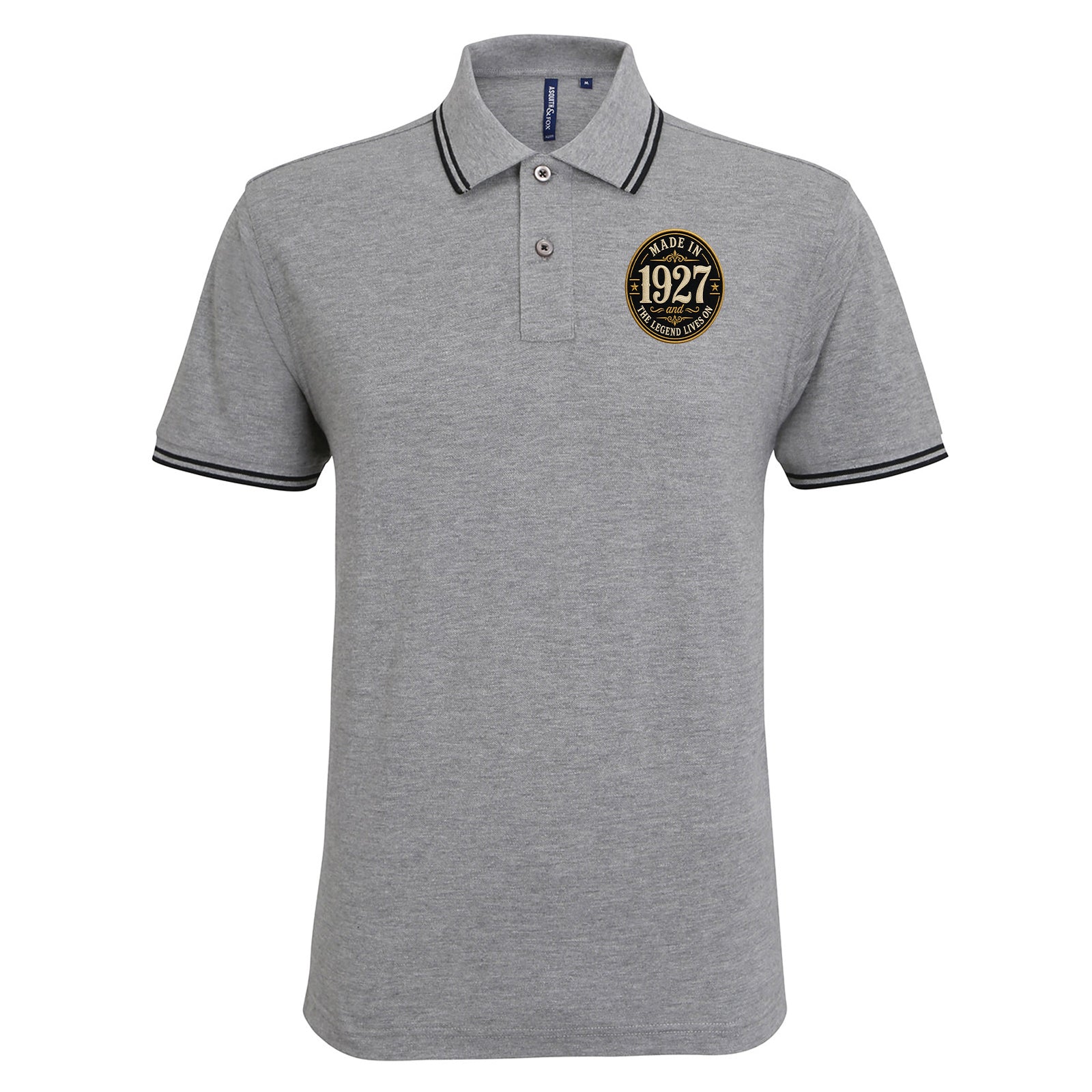 Made in 1927 Birthday Tipped Polo Shirt