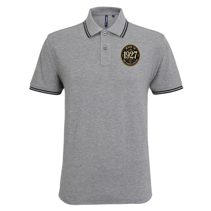 Made in 1927 Birthday Tipped Polo Shirt