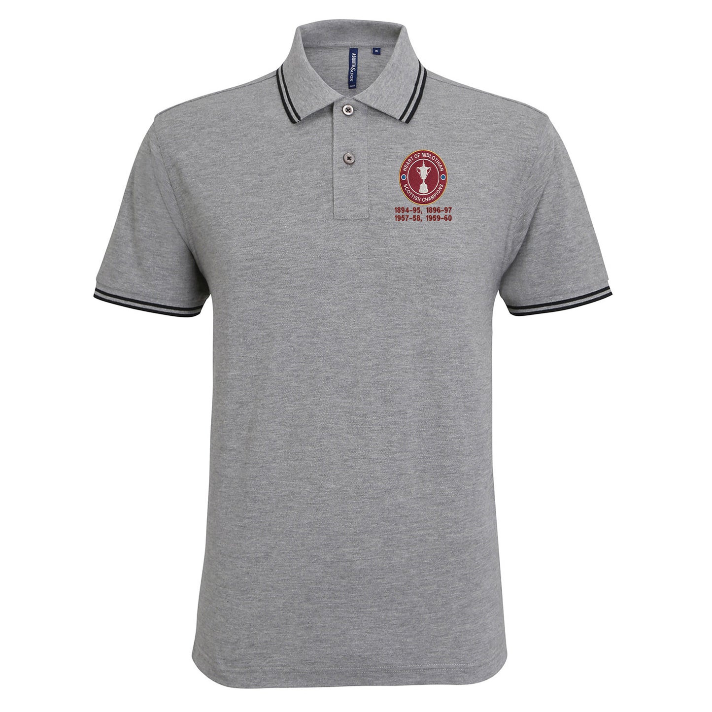 Hearts Scottish Champions Football Tipped Polo Shirt