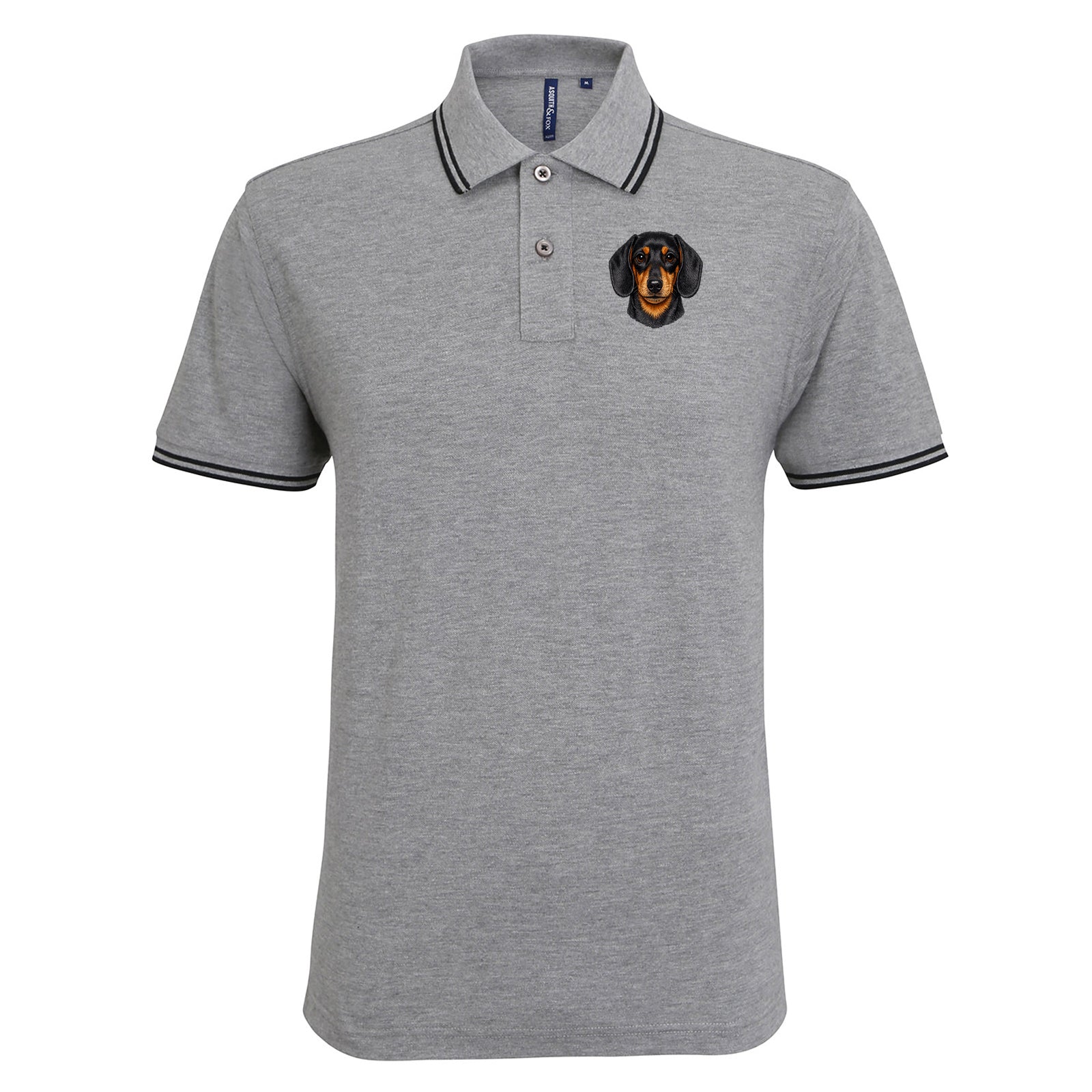 Dachshund Dog Face Tipped Polo Shirt