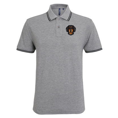 Dachshund Dog Face Tipped Polo Shirt