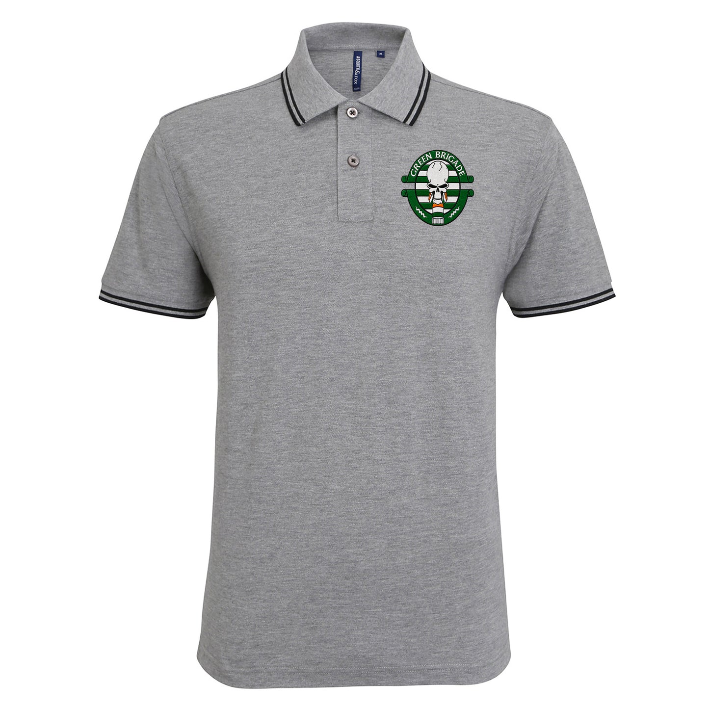 Green Brigade Celtic Football Tipped Polo Shirt 