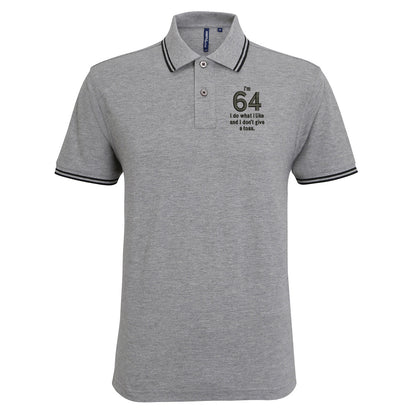 64th Birthday Tipped Polo Shirt 