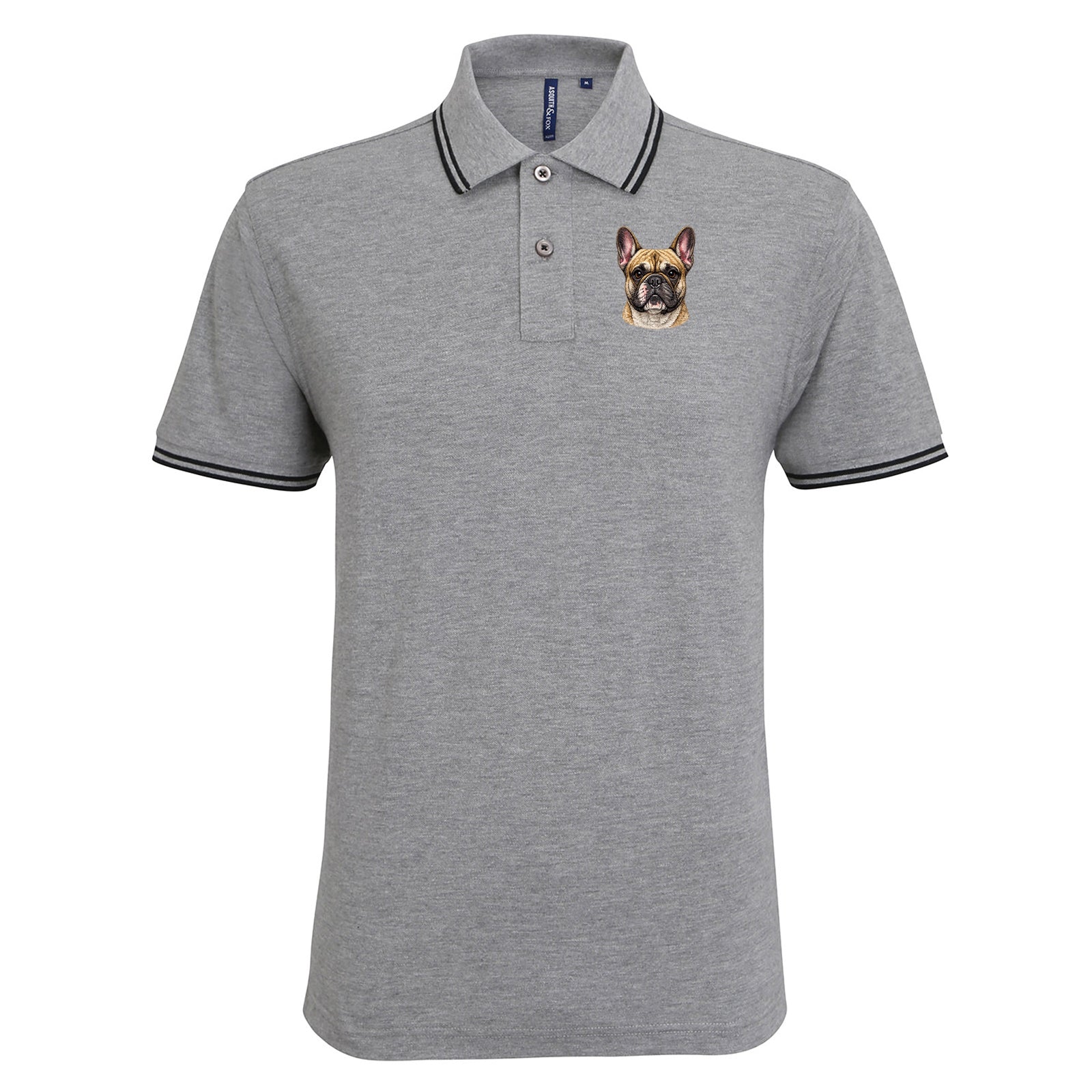 French Bulldog Dog Face Tipped Polo Shirt