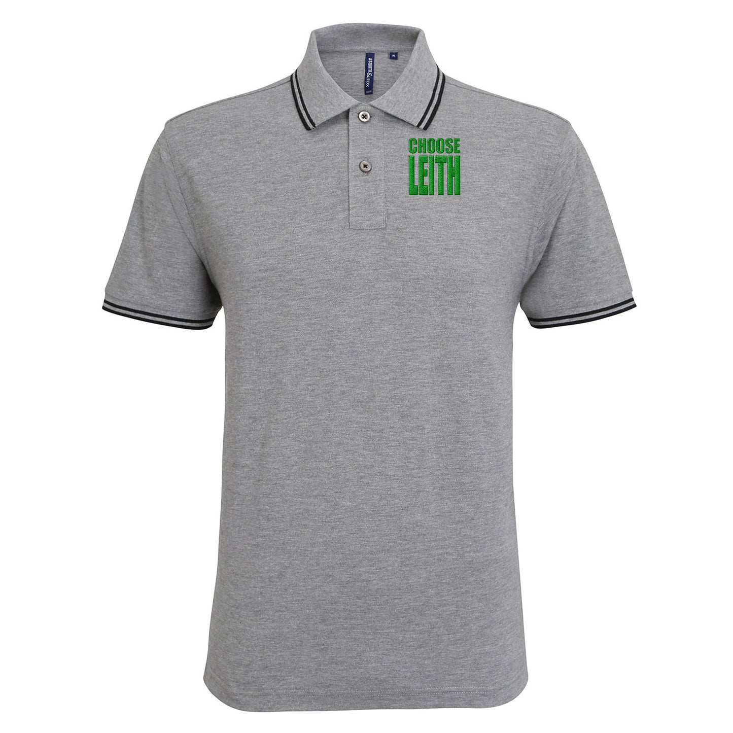 Hibs FC Choose Leith Football Tipped Polo Shirt