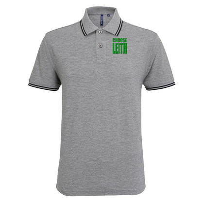 Hibs FC Choose Leith Football Tipped Polo Shirt