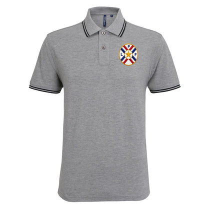 Classic Paraguay Football Tipped Polo Shirt