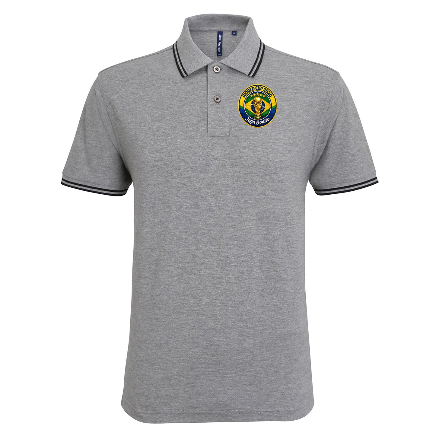 Brazil World Cup 2026 Football Tipped Polo Shirt