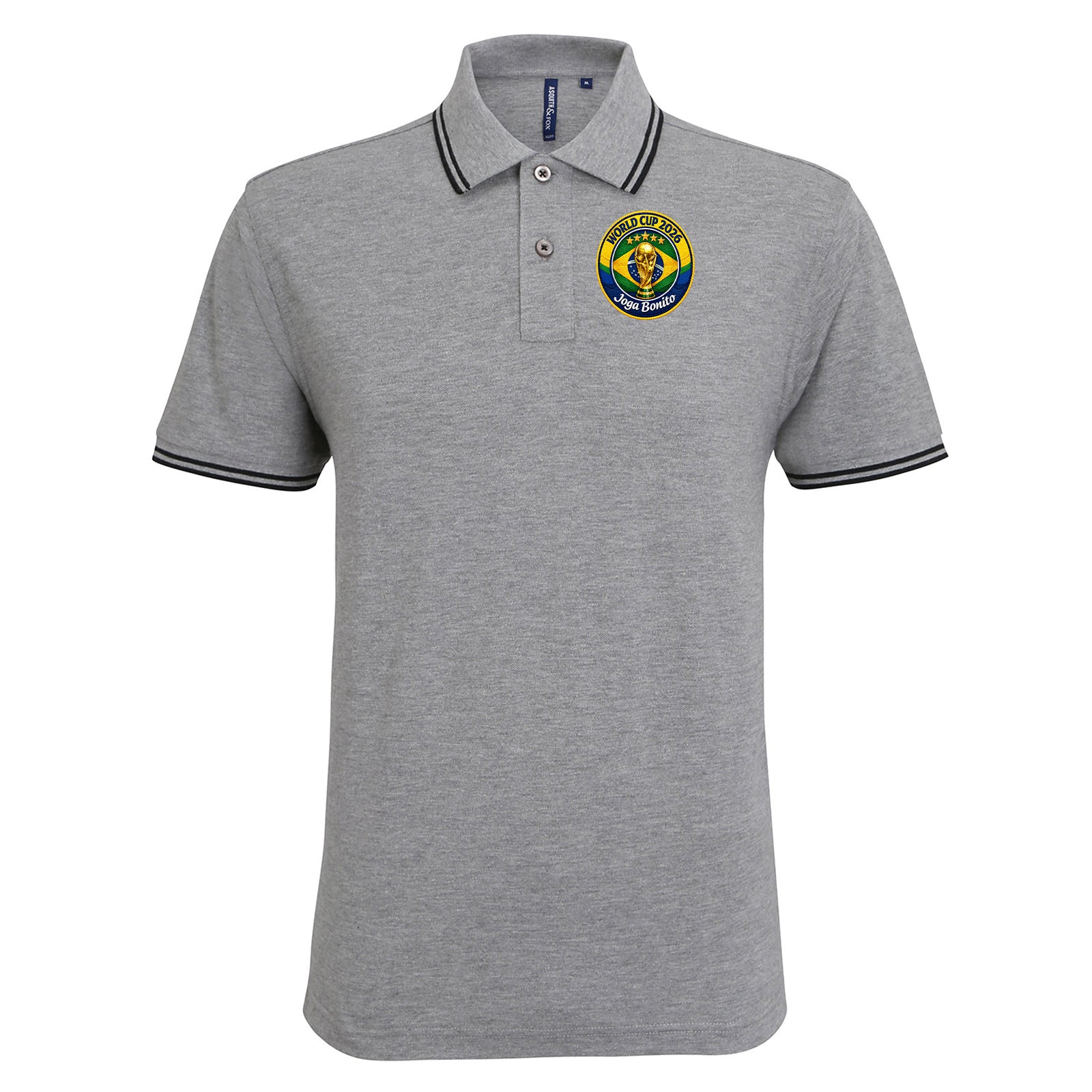 Brazil World Cup 2026 Football Tipped Polo Shirt