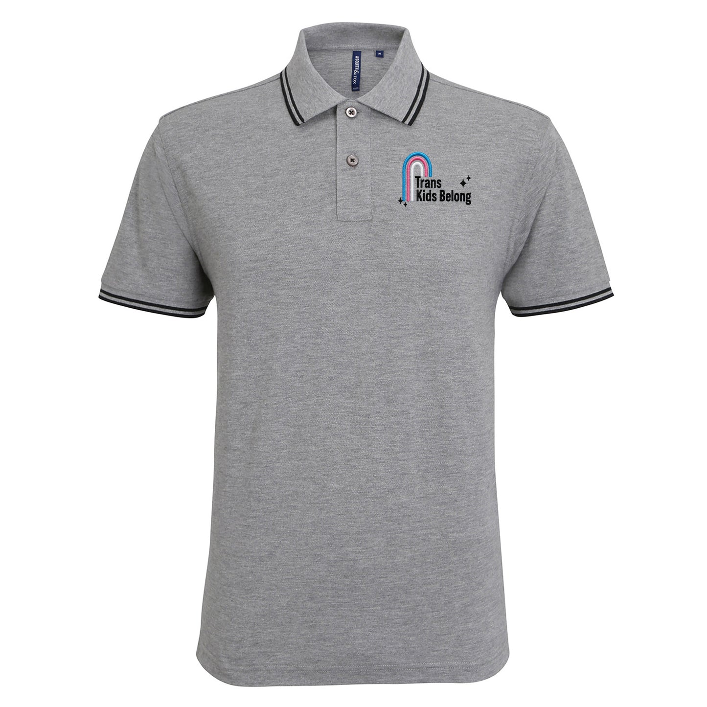 Trans Kids Belong Tipped Polo Shirt