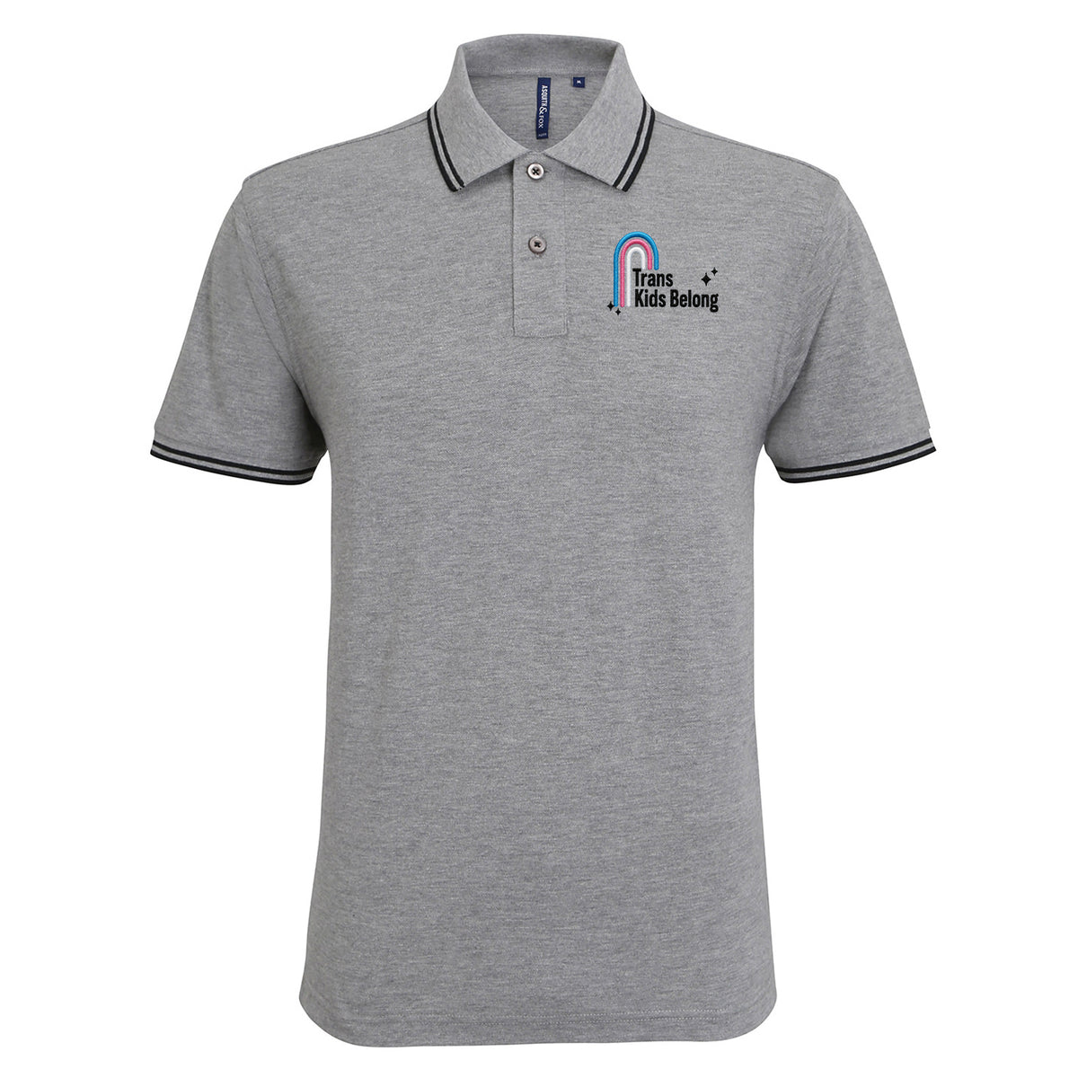 Trans Kids Belong Tipped Polo Shirt