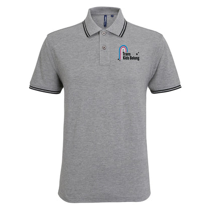 Trans Kids Belong Tipped Polo Shirt