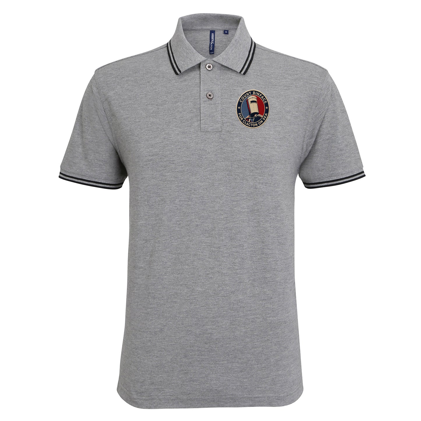 Count Binface Clacton Tipped Polo Shirt