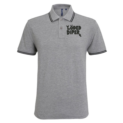 Loded Diper Rock Band Tipped Polo Shirt 