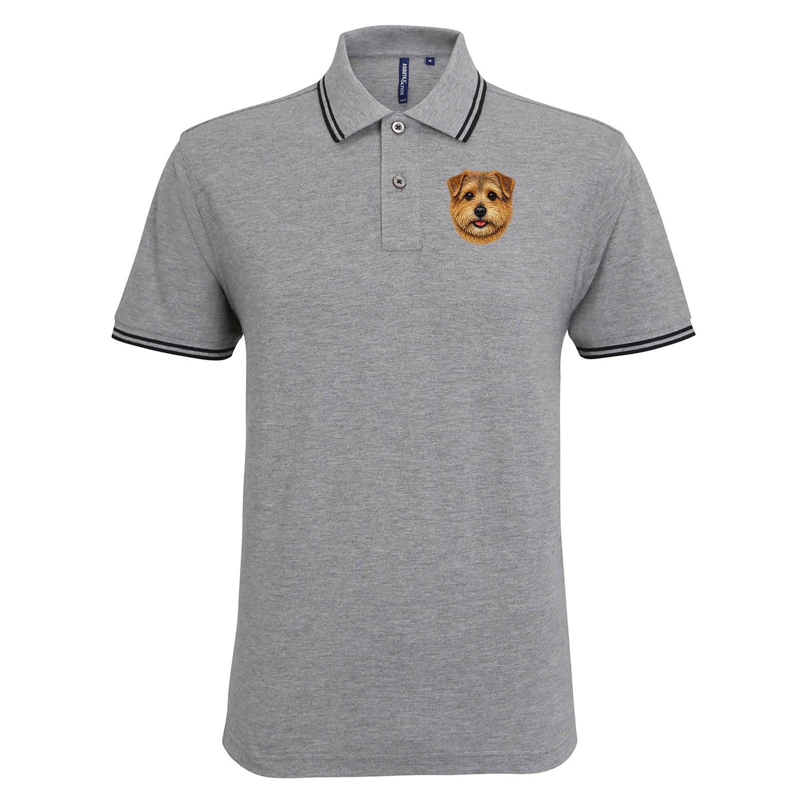Norfolk Terrier Dog Face Tipped Polo Shirt 