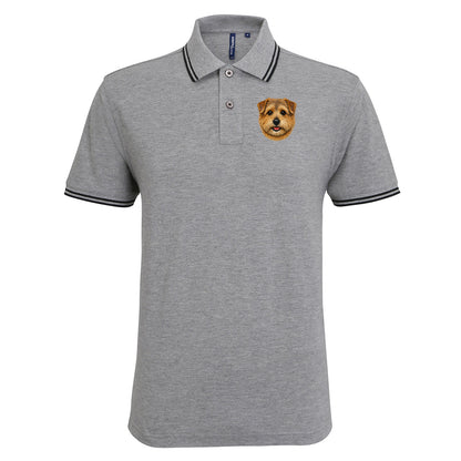 Norfolk Terrier Dog Face Tipped Polo Shirt 
