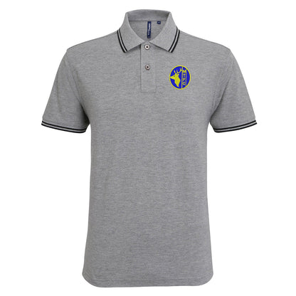 Retro Merthyr Tydfil Embroidered Tipped Polo Shirt