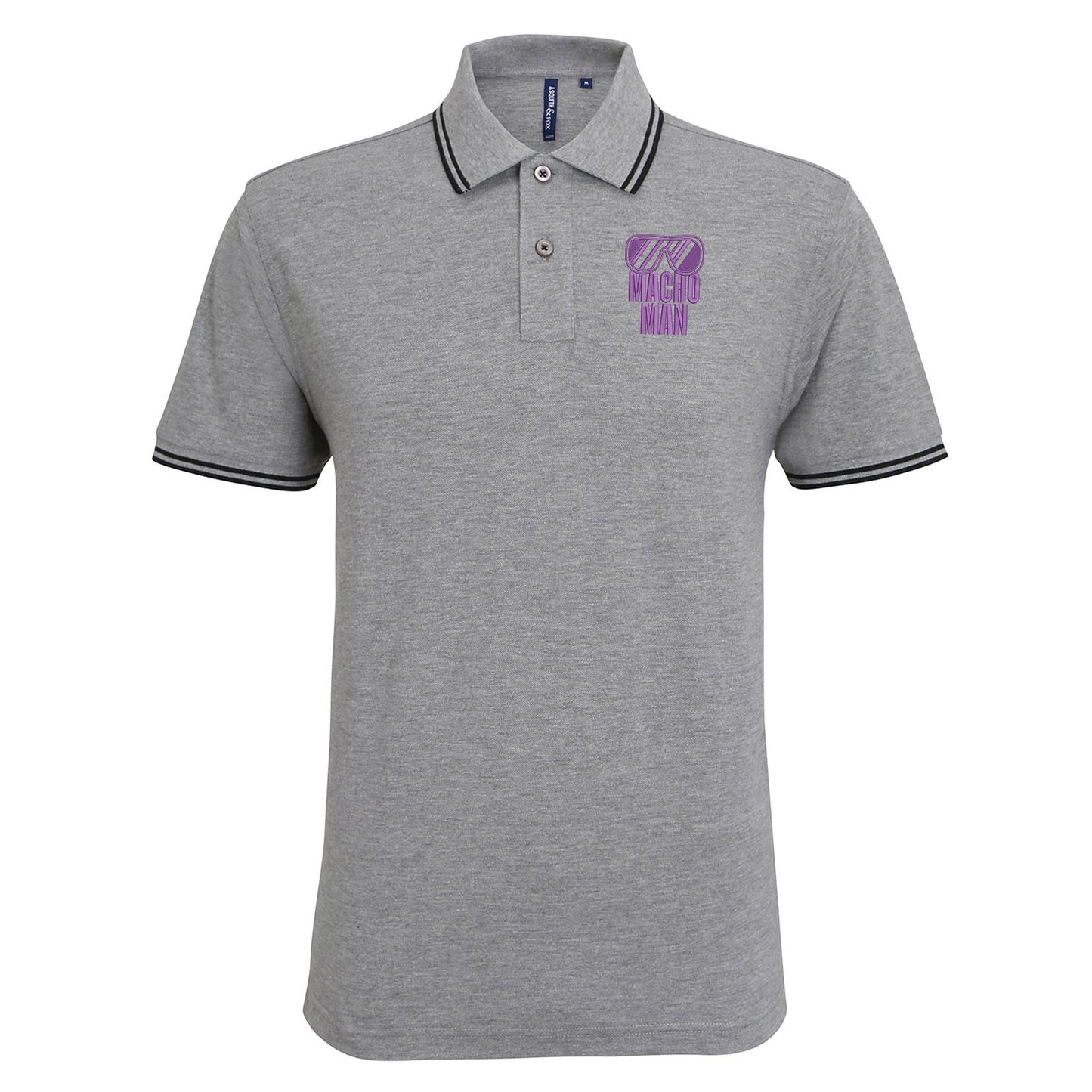 Macho Man Embroidered Tipped Polo Shirt