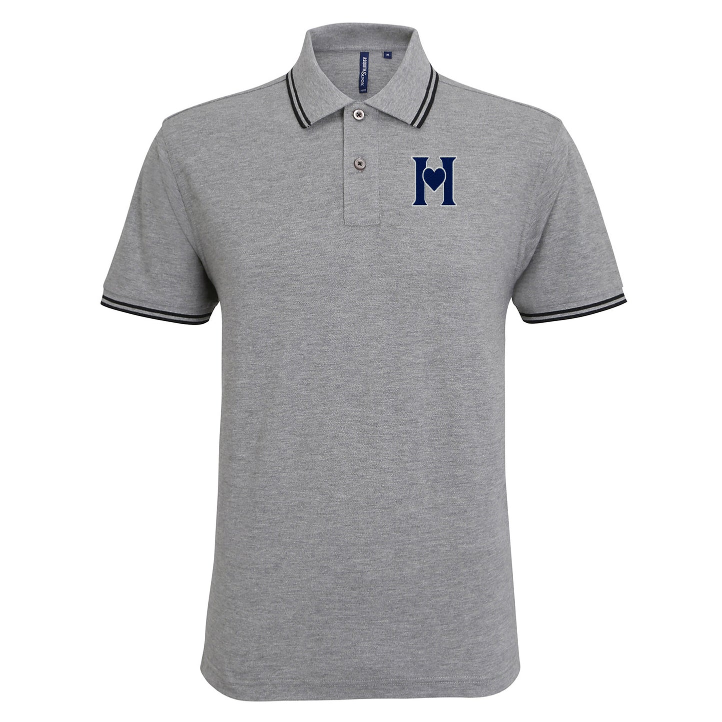 Retro Old School Hearts Football Tipped Polo Shirt