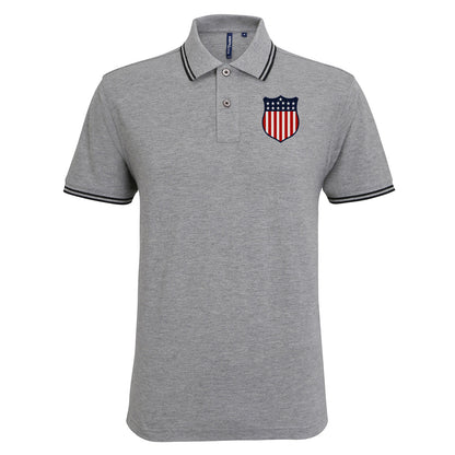 Retro USA 1913 Soccer Tipped Polo Shirt
