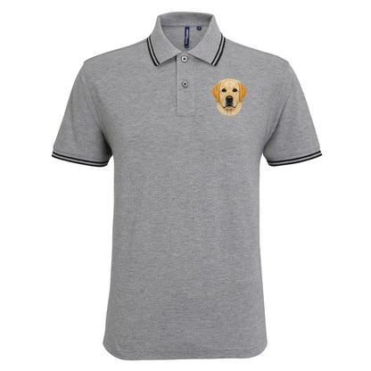 Labrador Dog Face Tipped Polo Shirt