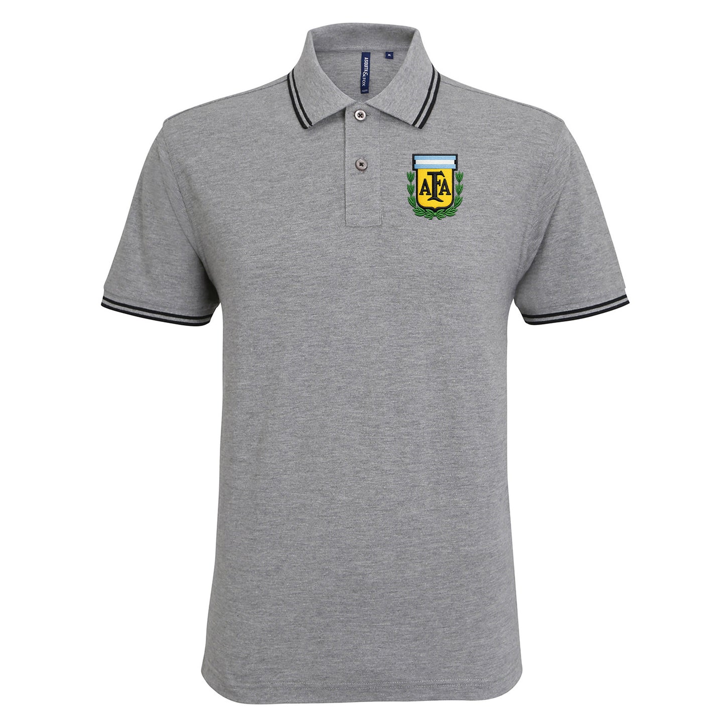Old School Argentina Football Tipped Polo Shirt 