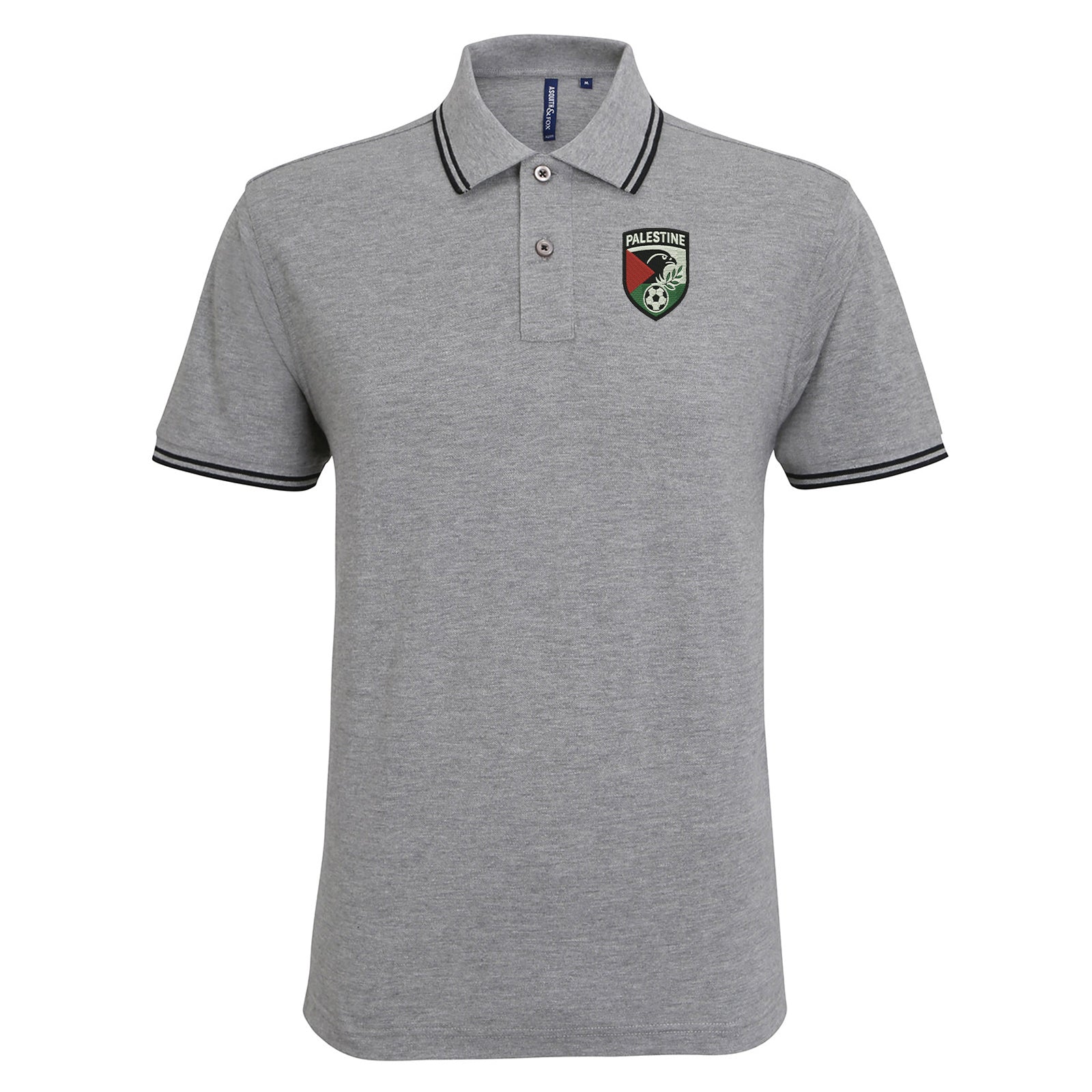 Palestine Football Tipped Polo Shirt