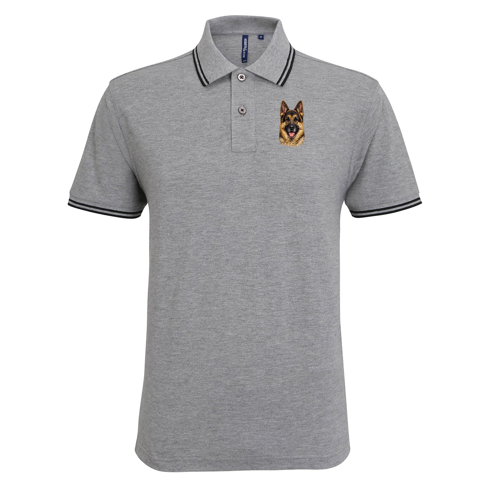 German Shepherd Dog Face Tipped Polo Shirt 