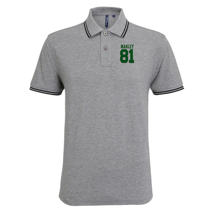 Bob Marley Football Tipped Polo Shirt