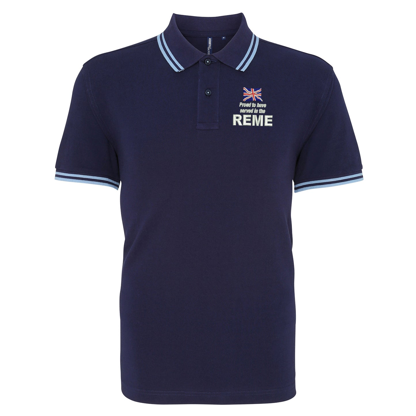 Proud to Have Served in The REME Embroidered Tipped Polo Shirt