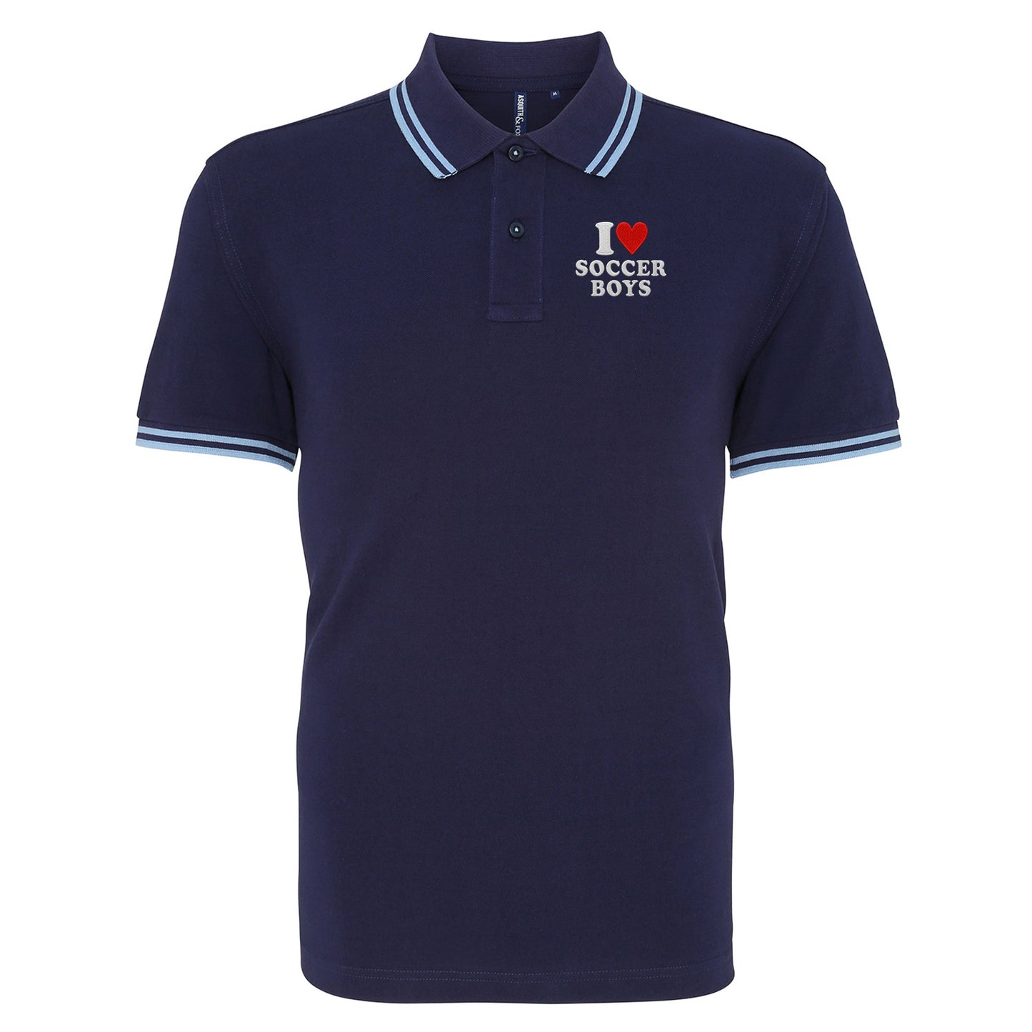 I Love Soccer Boys Tipped Polo Shirt 