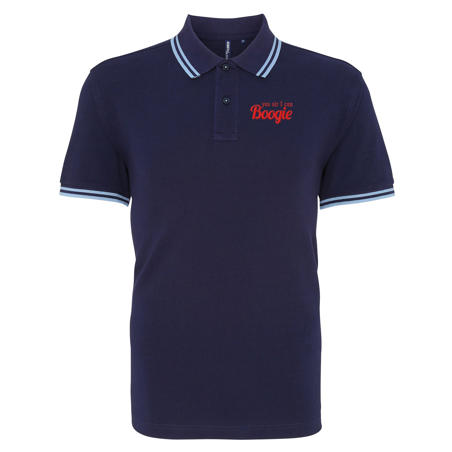 Yes Sir I Can Boogie Retro 70s 80s Disco Dancing Tipped Polo Shirt