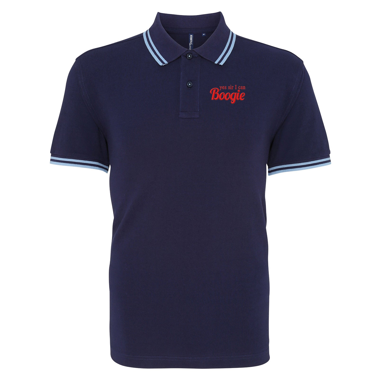 Yes Sir I Can Boogie Retro 70s 80s Disco Dancing Tipped Polo Shirt