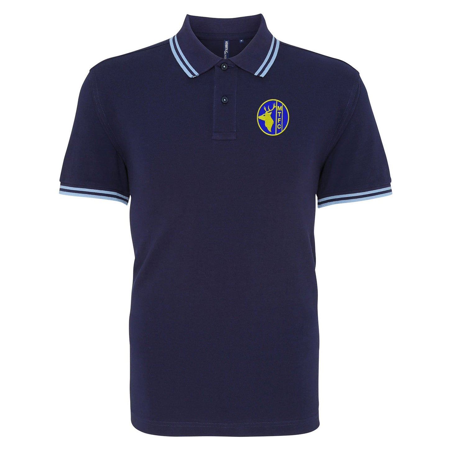 Retro Merthyr Tydfil Embroidered Tipped Polo Shirt