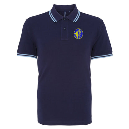 Retro Merthyr Tydfil Embroidered Tipped Polo Shirt