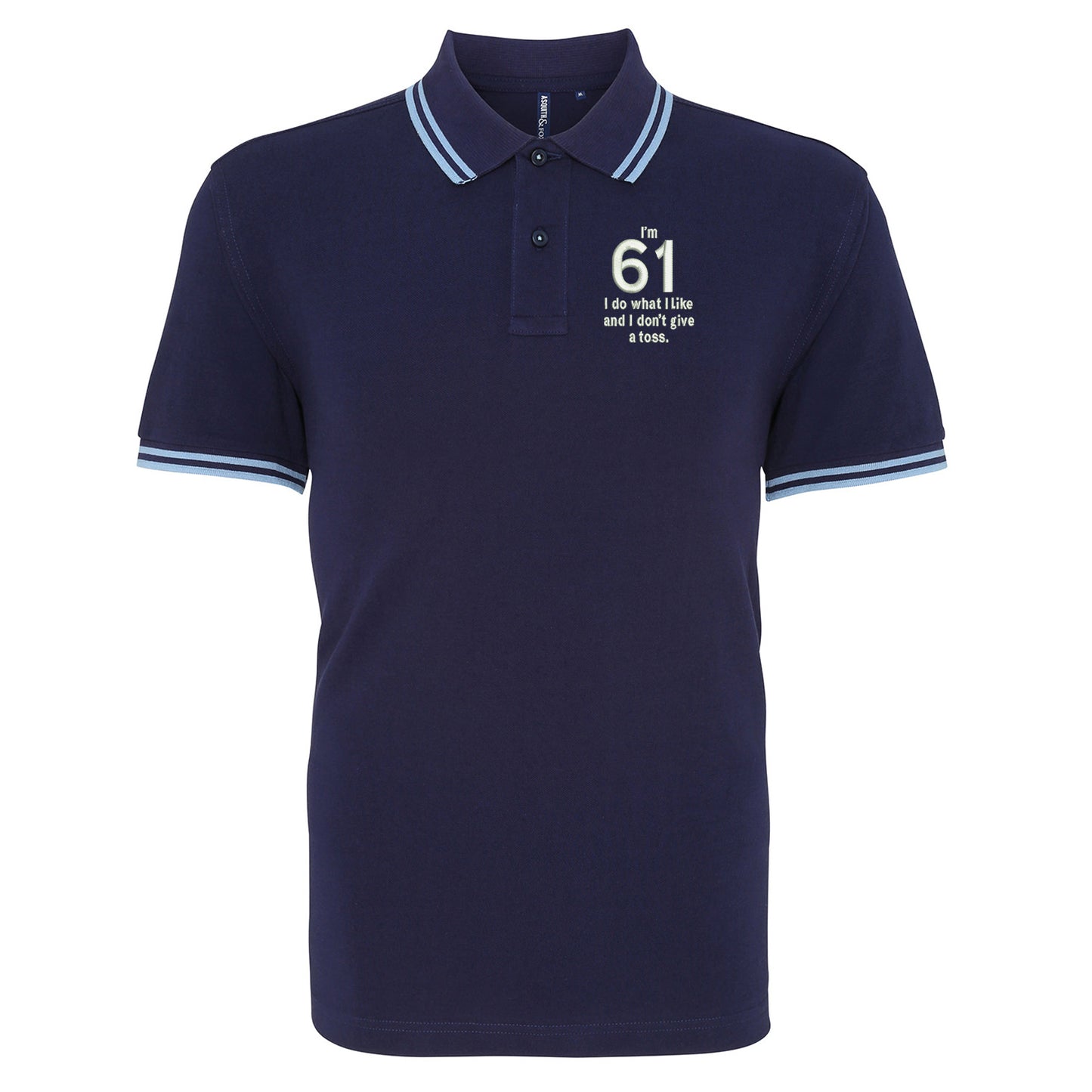 61st Birthday Tipped Polo Shirt