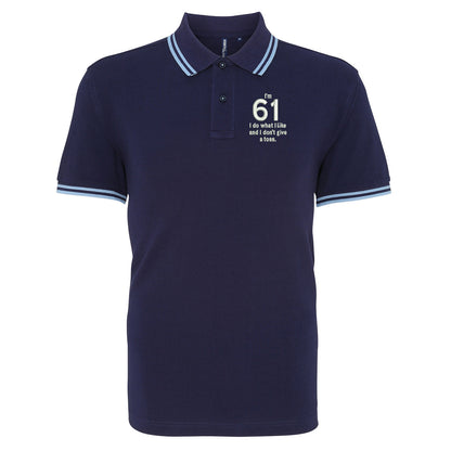 61st Birthday Tipped Polo Shirt