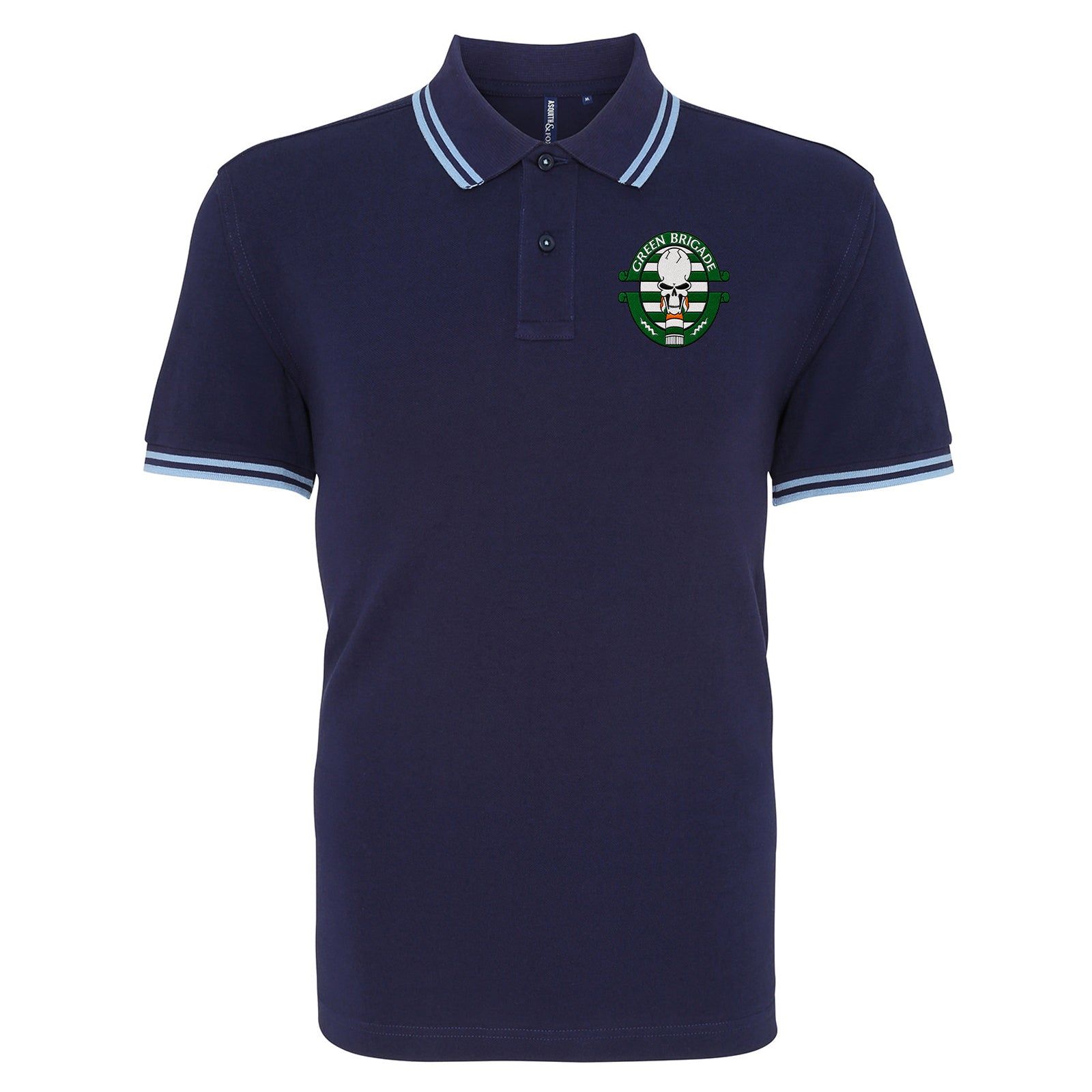 Green Brigade Celtic Football Tipped Polo Shirt 