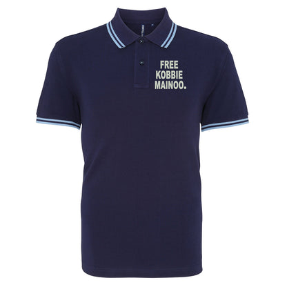 Free Kobbie Mainoo Embroidered Tipped Polo Shirt
