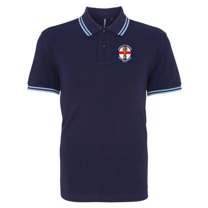 Retro England Football Tipped Polo Shirt