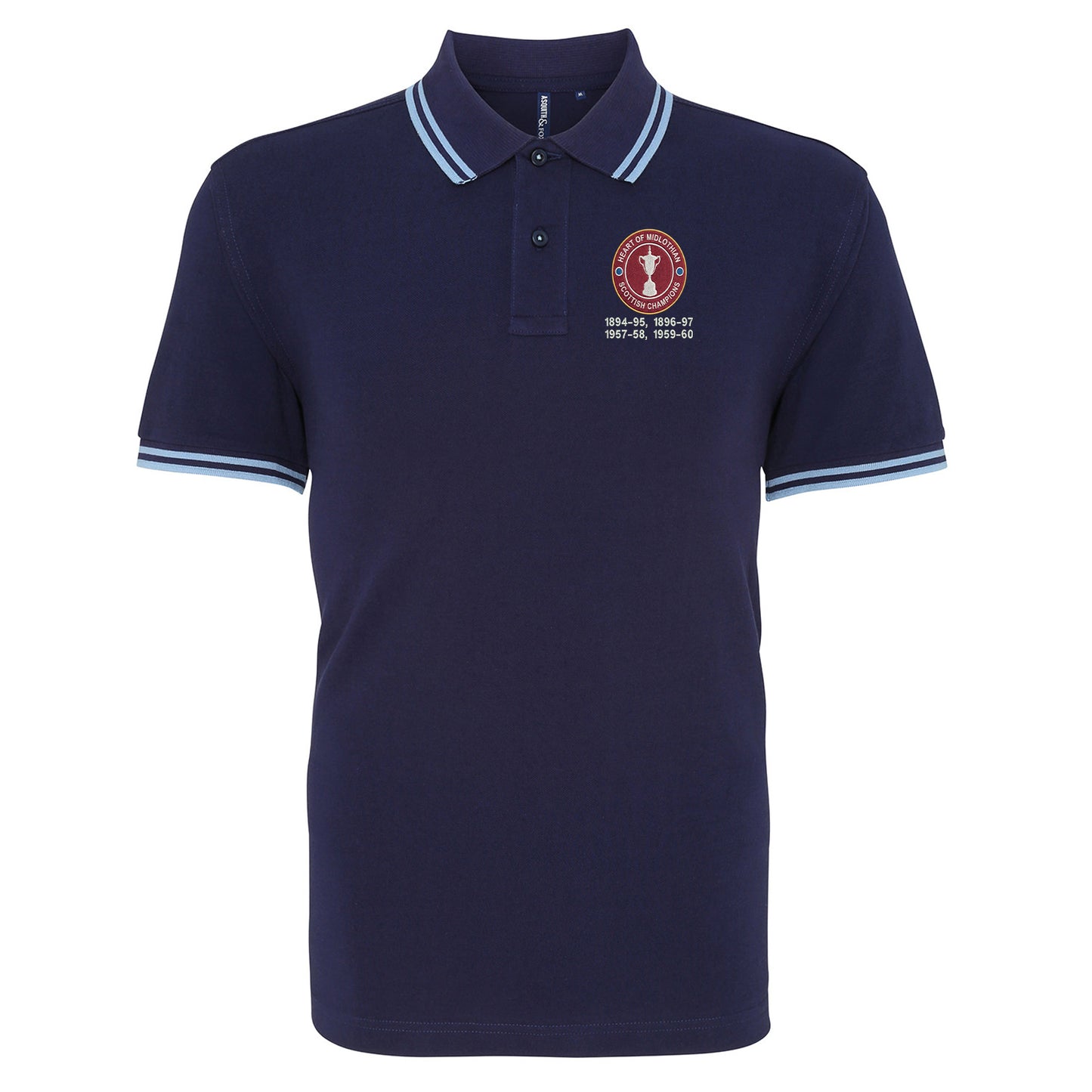 Hearts Scottish Champions Football Tipped Polo Shirt
