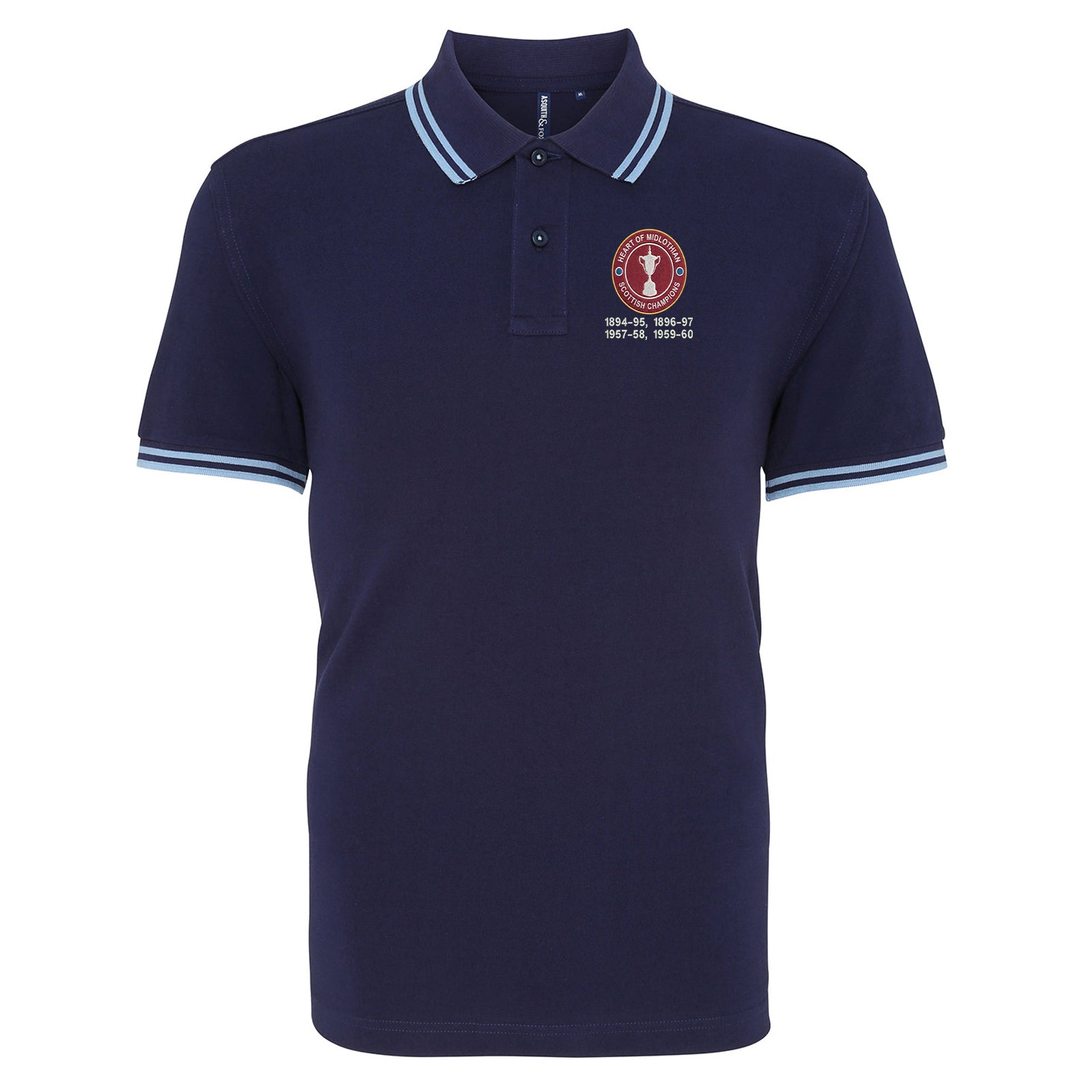 Hearts Scottish Champions Football Tipped Polo Shirt