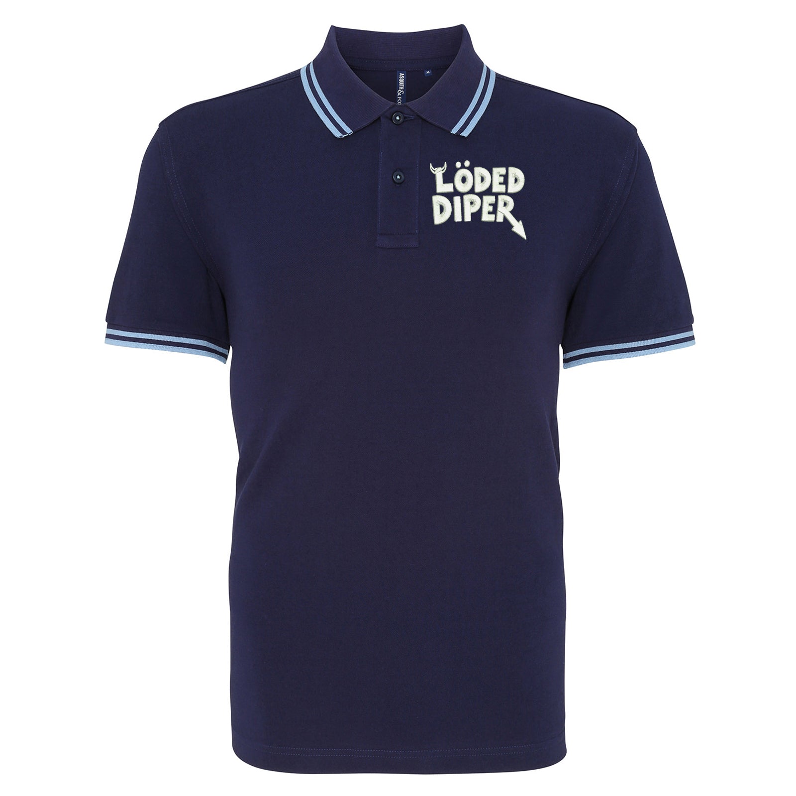 Loded Diper Rock Band Tipped Polo Shirt 