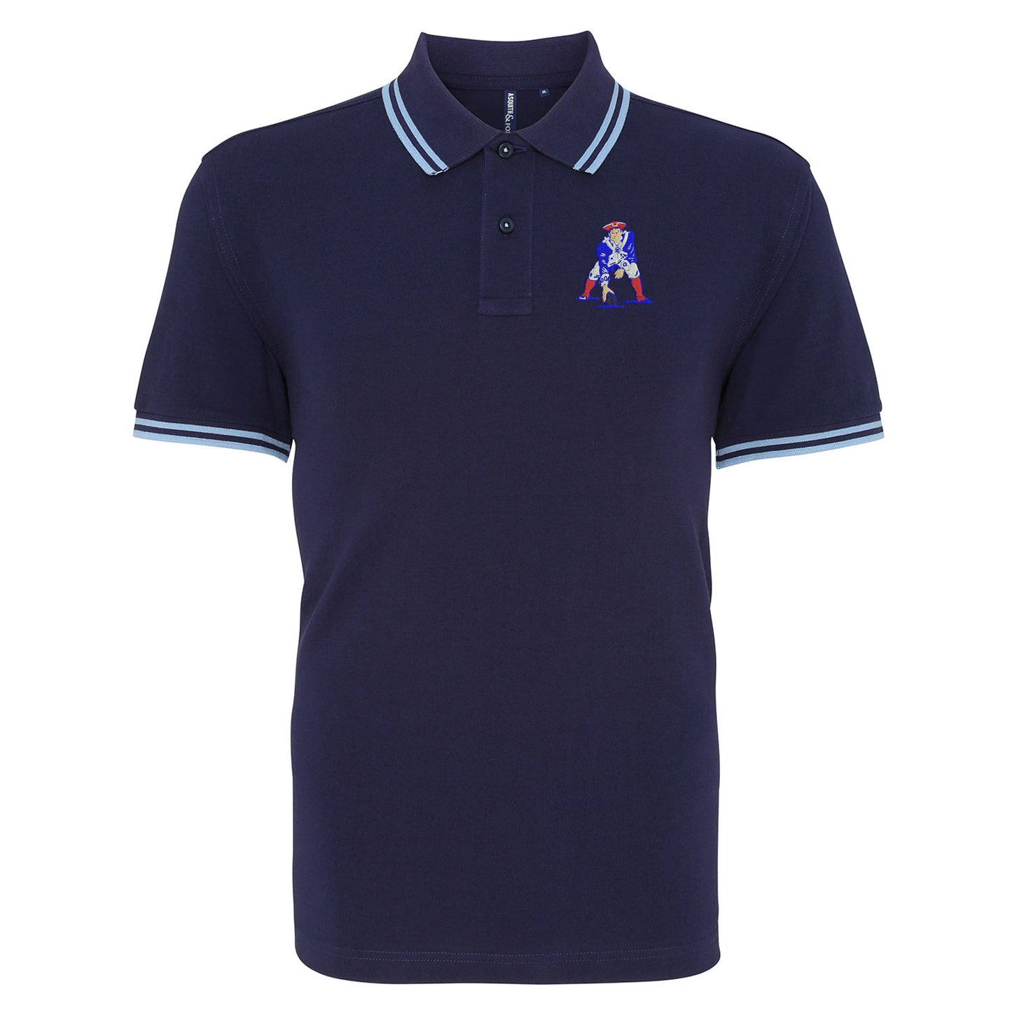 Retro New England Patriots 1972 Embroidered Tipped Polo Shirt