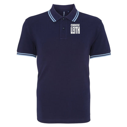 Hibs FC Choose Leith Football Tipped Polo Shirt