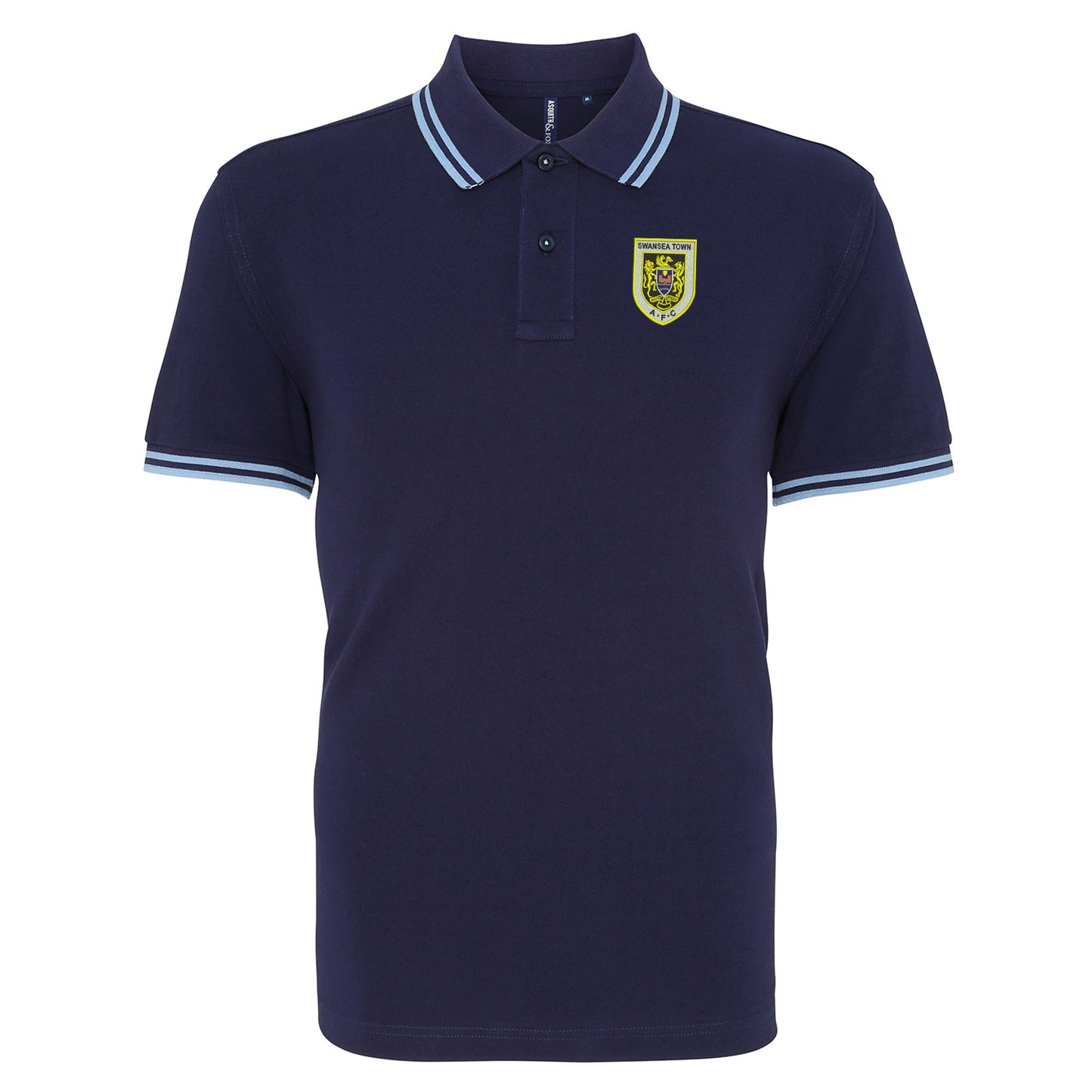 Retro Swansea 1922 Embroidered Tipped Polo Shirt