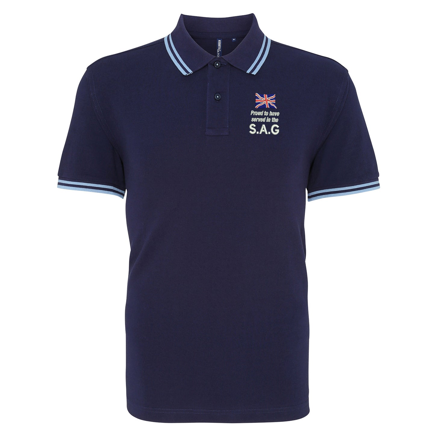 Proud to Have Served in The SAG Embroidered Tipped Polo Shirt