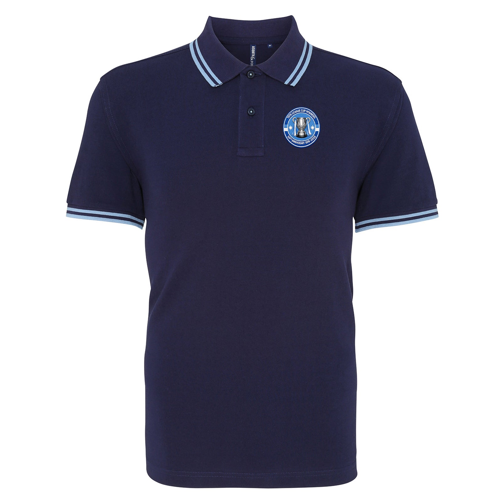 Man City League Cup 1975-1976 Tipped Polo Shirt